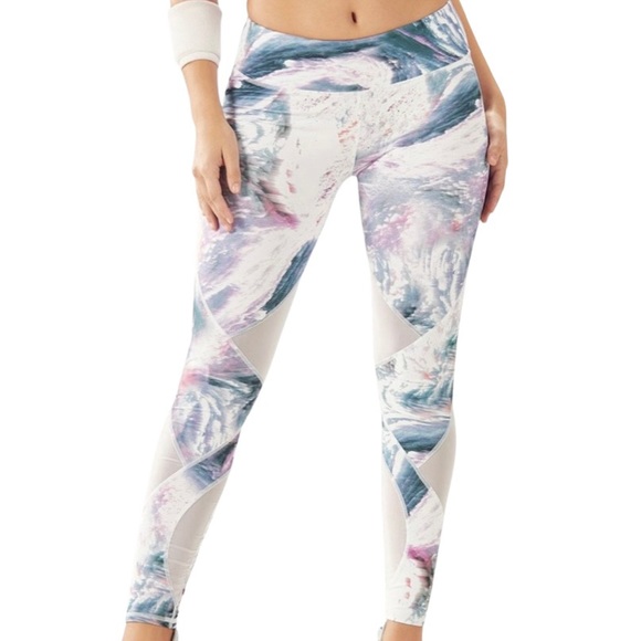 FABLETICS Lillian Salar Watercolor Compression Legging Small Mesh Athletic - Picture 1 of 12